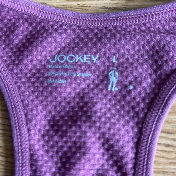NEW JOCKEY Purple Sports Breathable Lined Bralette Sports Yoga Bra Women's Large - Picture 5 of 7